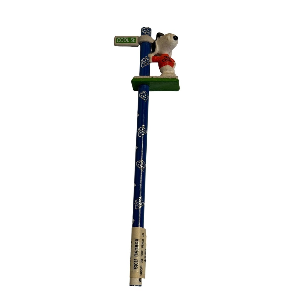 VTG Snoopy Joe Cool Pencil Peanuts Gang Character Topper Cool St Sign Tagged
